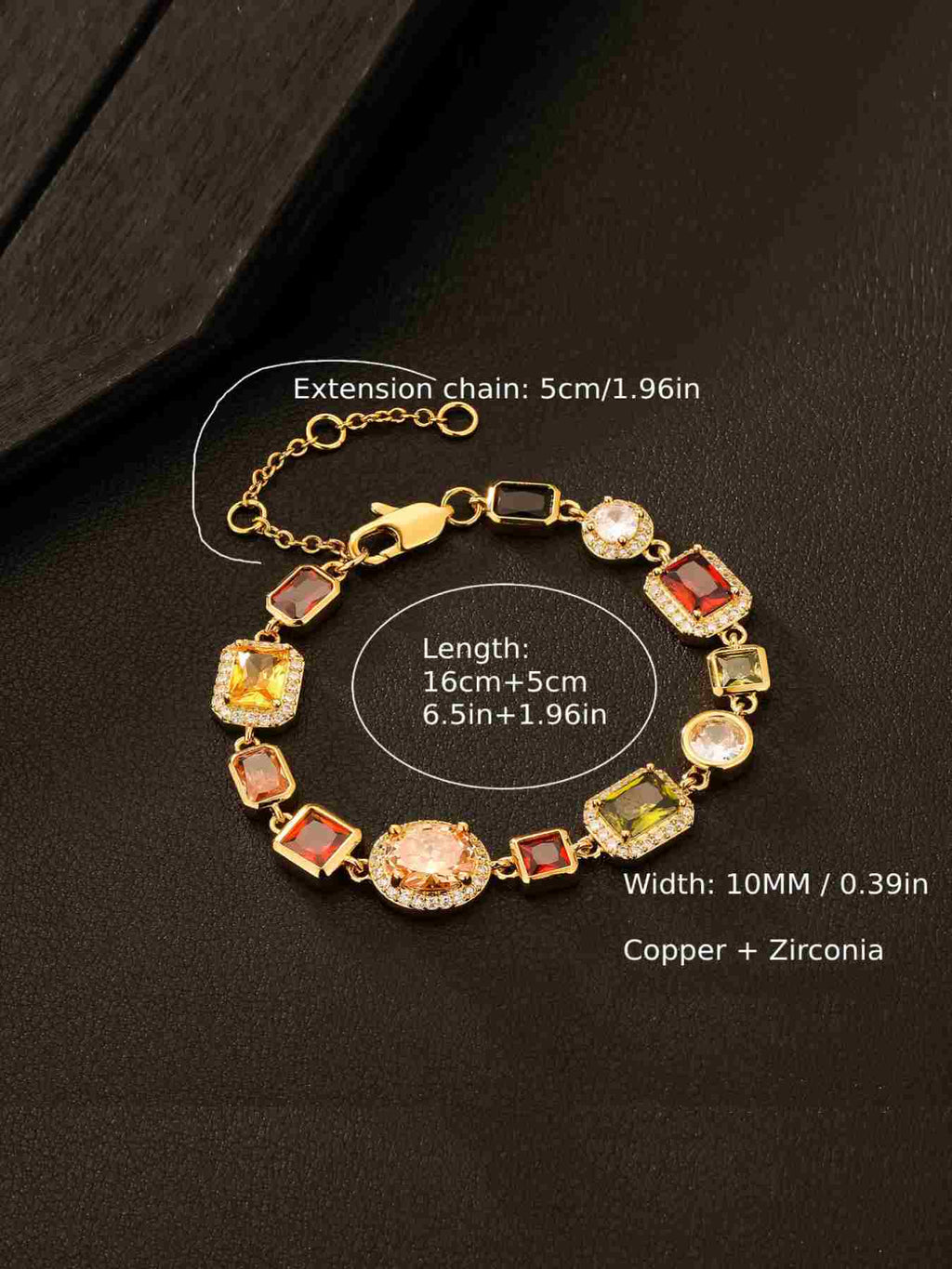 Multicolor Gemstone Link Bracelet