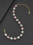 Pink Heart CZ Statement Bracelet