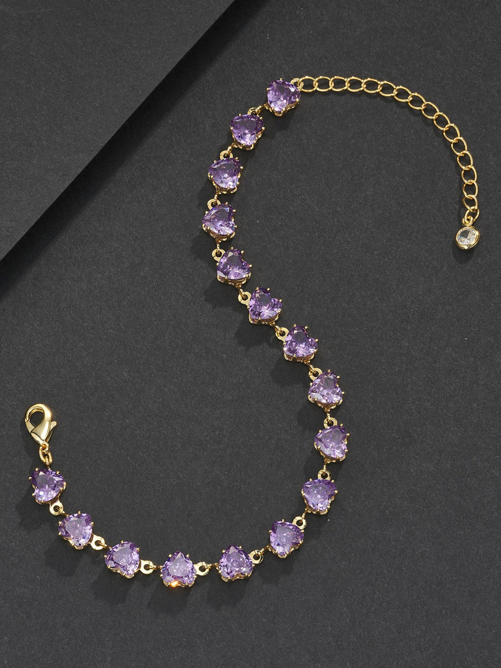 6mm Purple Heart CZ Statement Bracelet