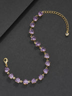 6mm Purple Heart CZ Statement Bracelet