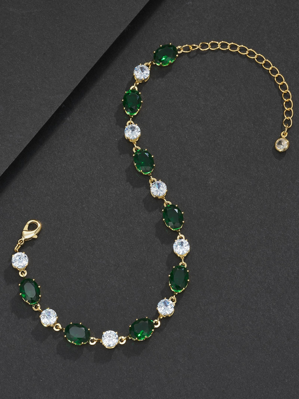 Green Oval Gemstone Bracelet