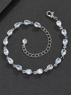 Adjustable 4mm Pear CZ Bracelet