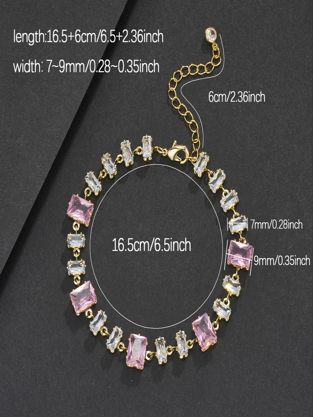 Pink Baguette Bracelet