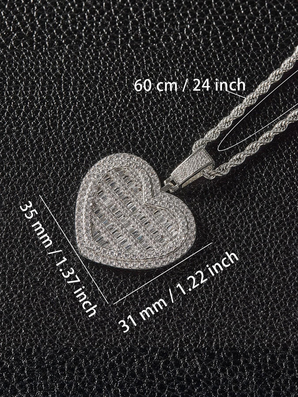 Fully Iced Heart Pendant
