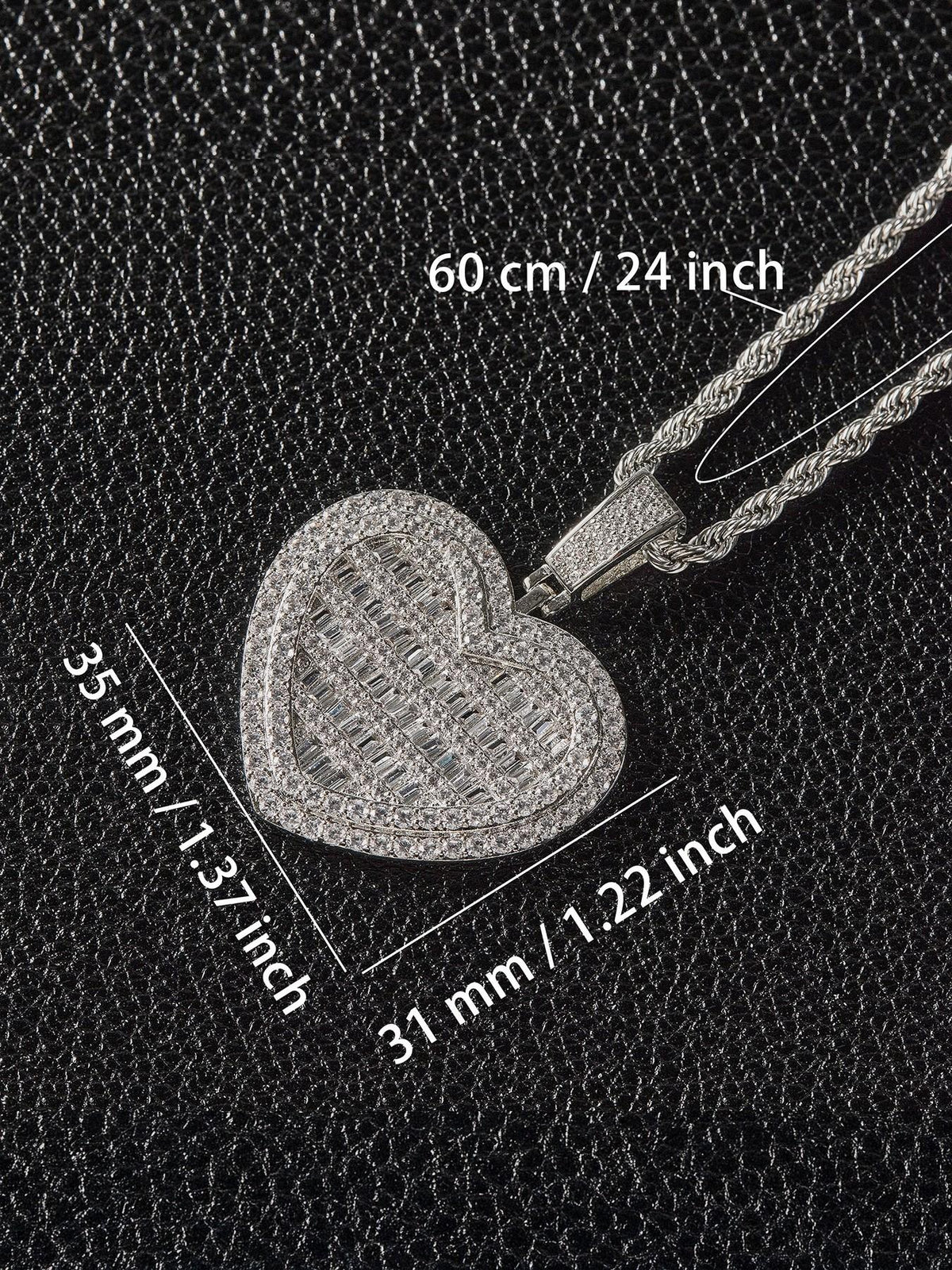 Fully Iced Heart Pendant