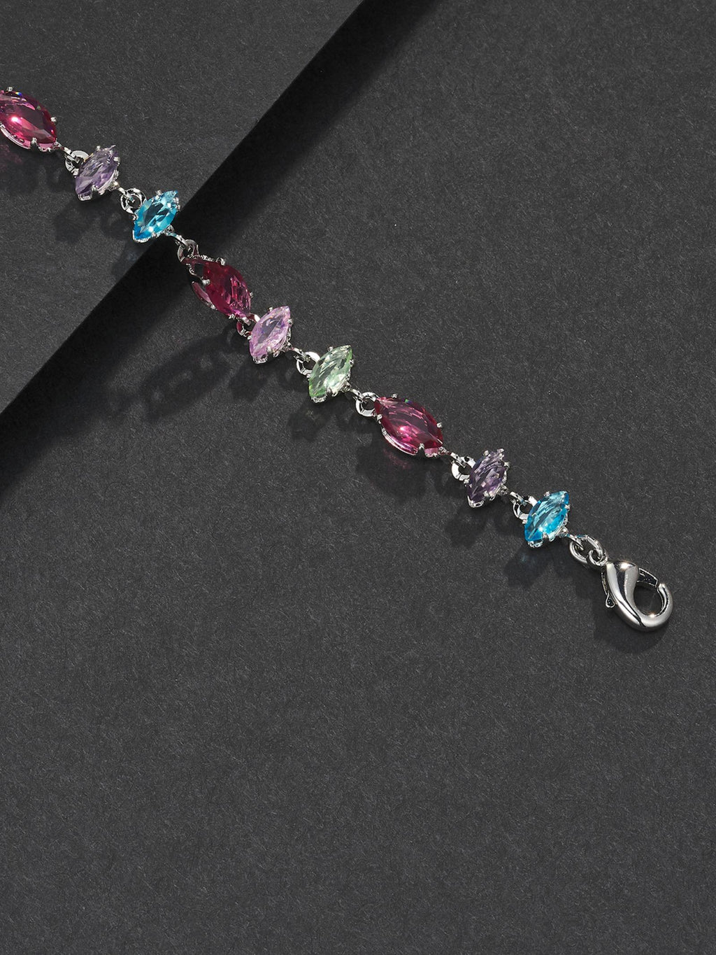 Multicolor Mixed-Cut Gemstone Bracelet