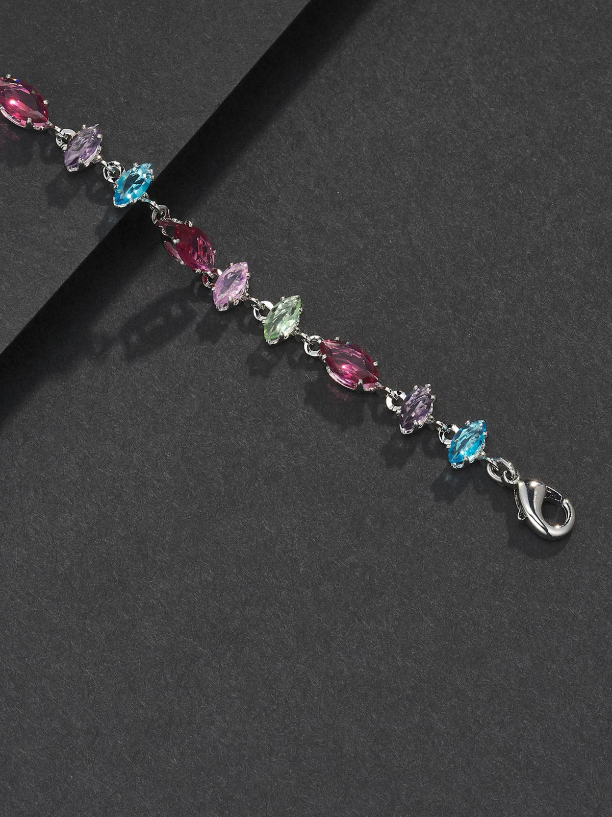 Multicolor Mixed-Cut Gemstone Bracelet