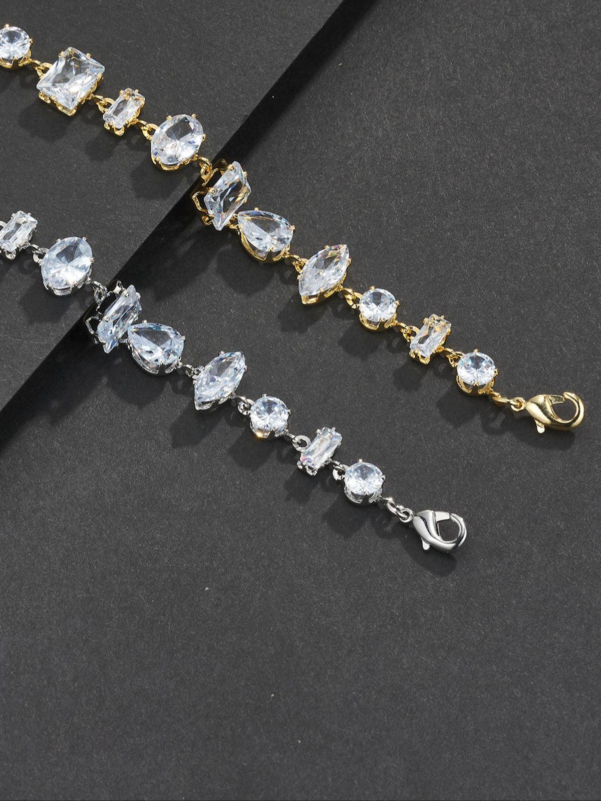 Freeform Iced CZ Bracelet