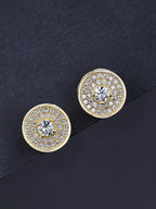 Round CZ Street Stud Earrings