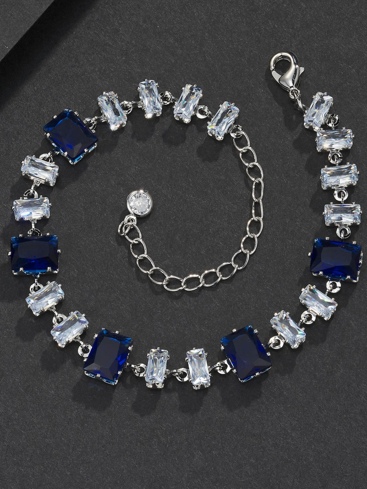 9mm Blue Baguette Bracelet
