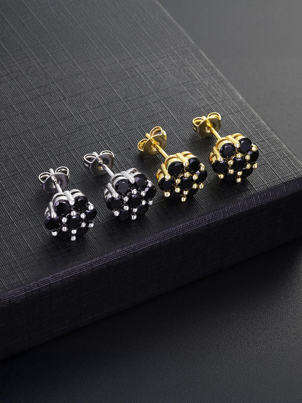Black Plum Blossom Stud Earrings