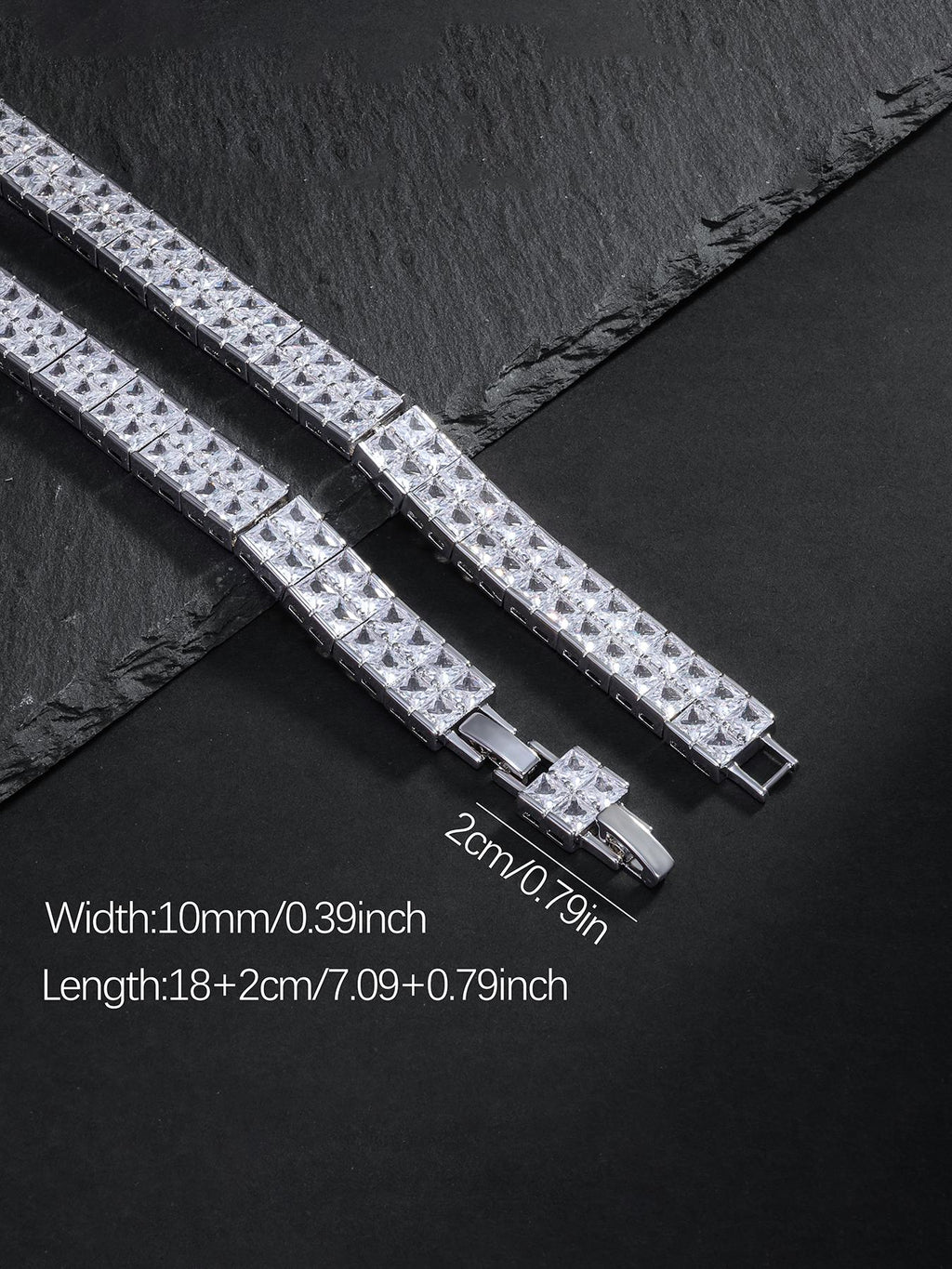 Double Row Cube CZ Bracelet