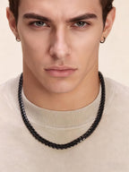 8MM Black Stainless Steel Cuban Link Necklace