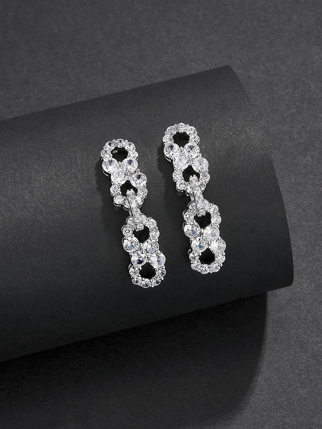 Iced Infinity Drop Earrings