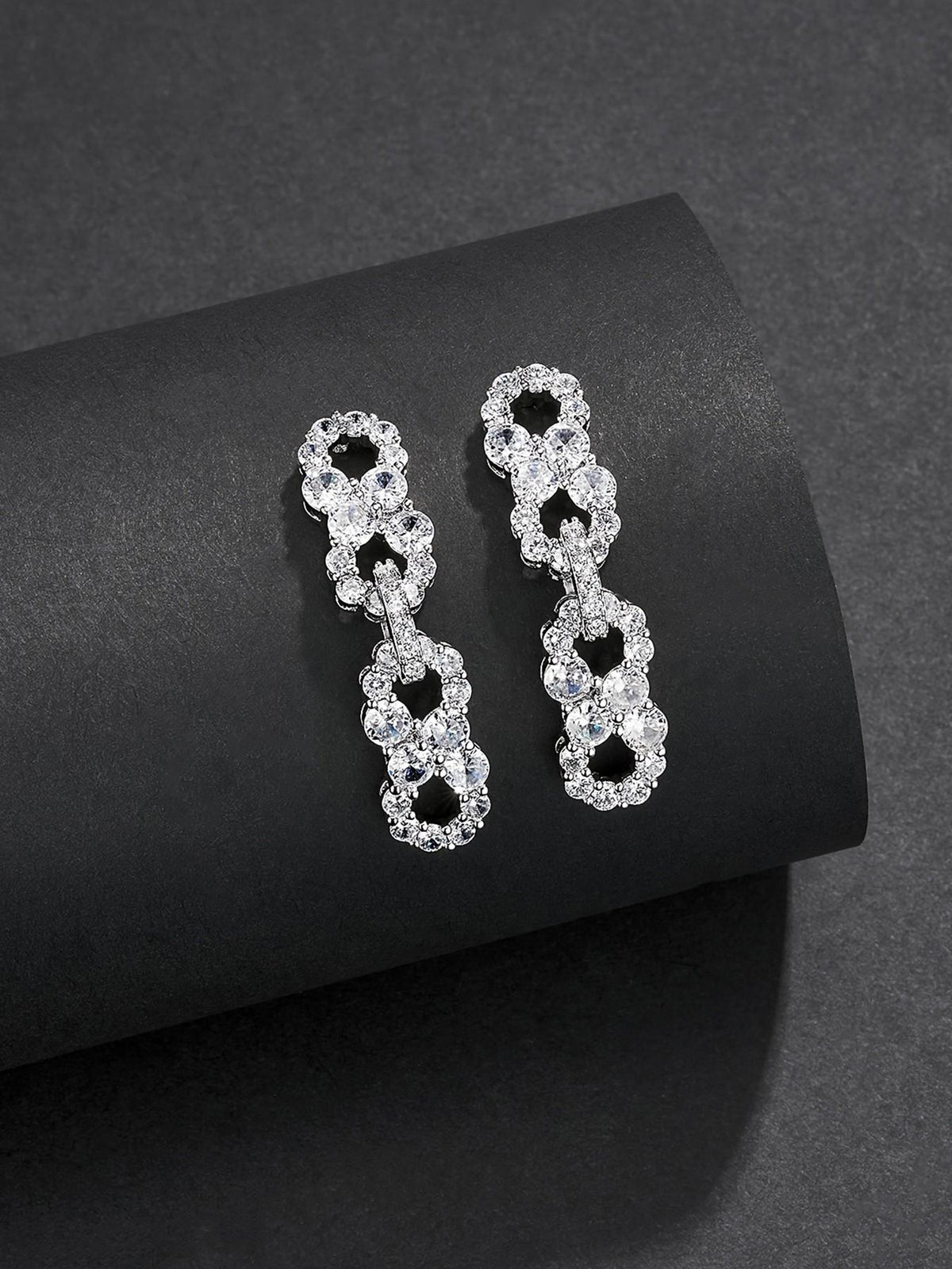 Iced Infinity Drop Earrings