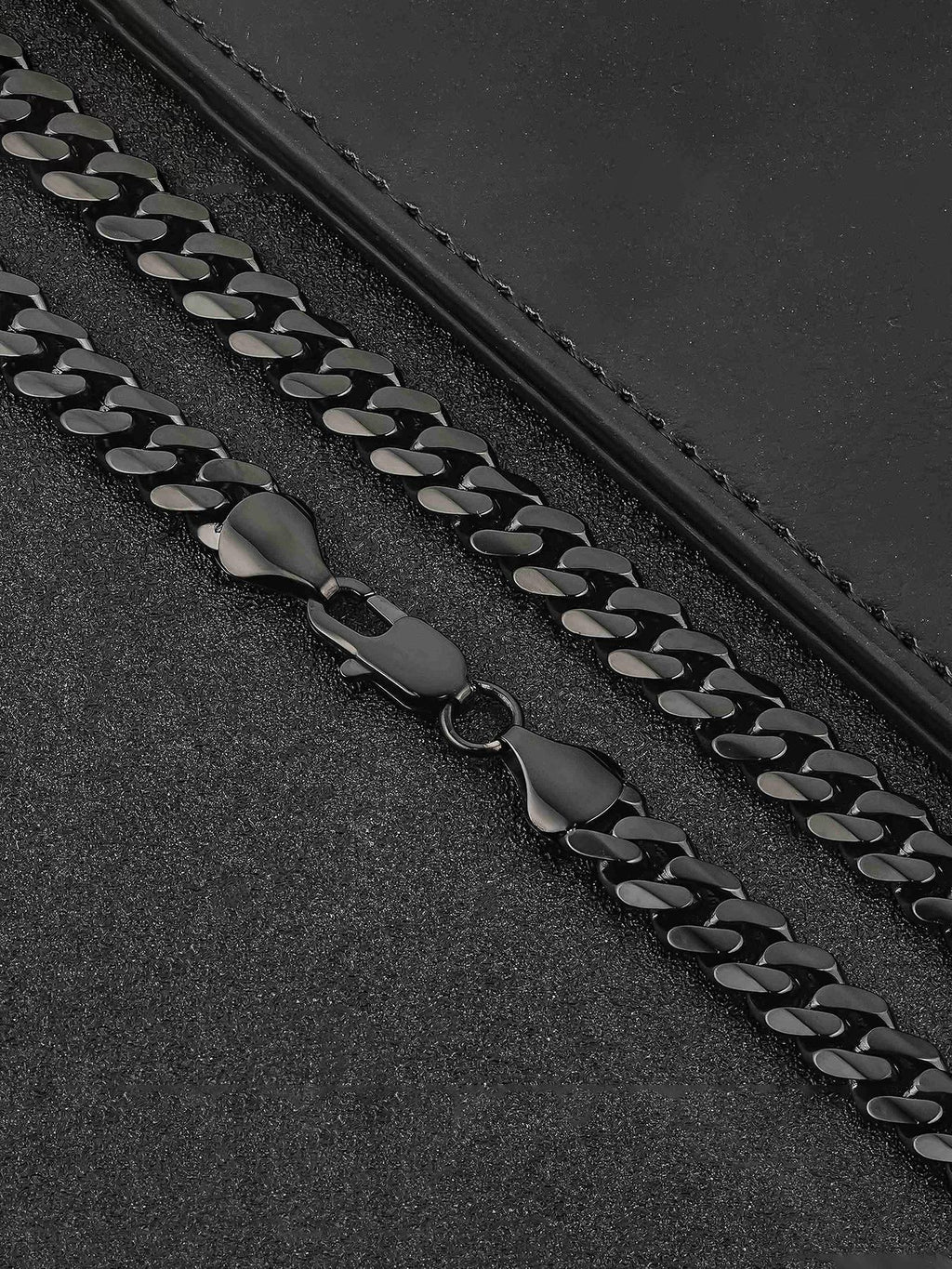 8MM Black Stainless Steel Cuban Link Necklace