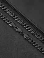 8MM Black Stainless Steel Cuban Link Necklace