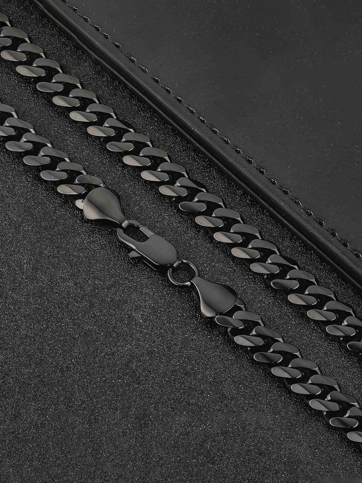 8MM Black Stainless Steel Cuban Link Necklace