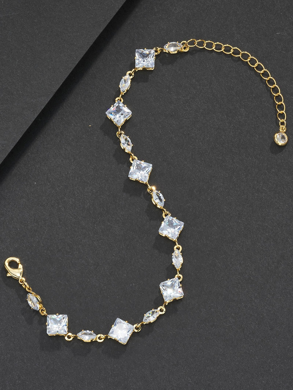 Adjustable Square Couple CZ Bracelet