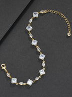 Adjustable Square Couple CZ Bracelet