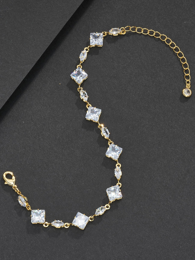 Adjustable Square Couple CZ Bracelet Main Image