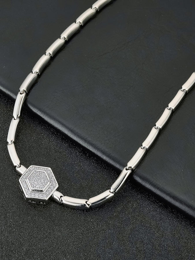 Hexagon CZ Chain Hover Image