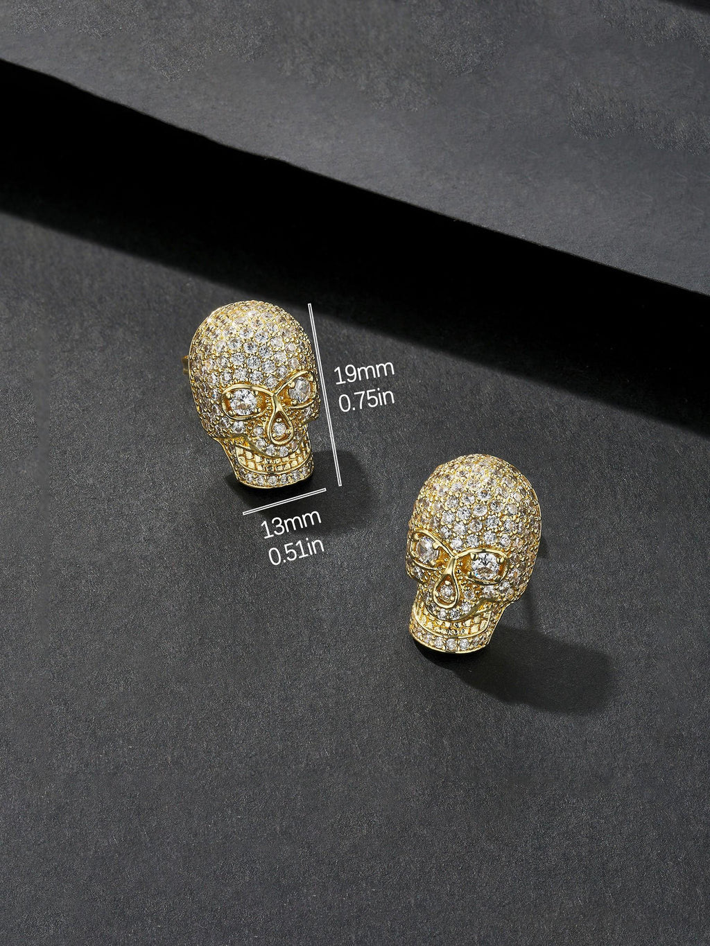 Iced Skull Stud Earrings