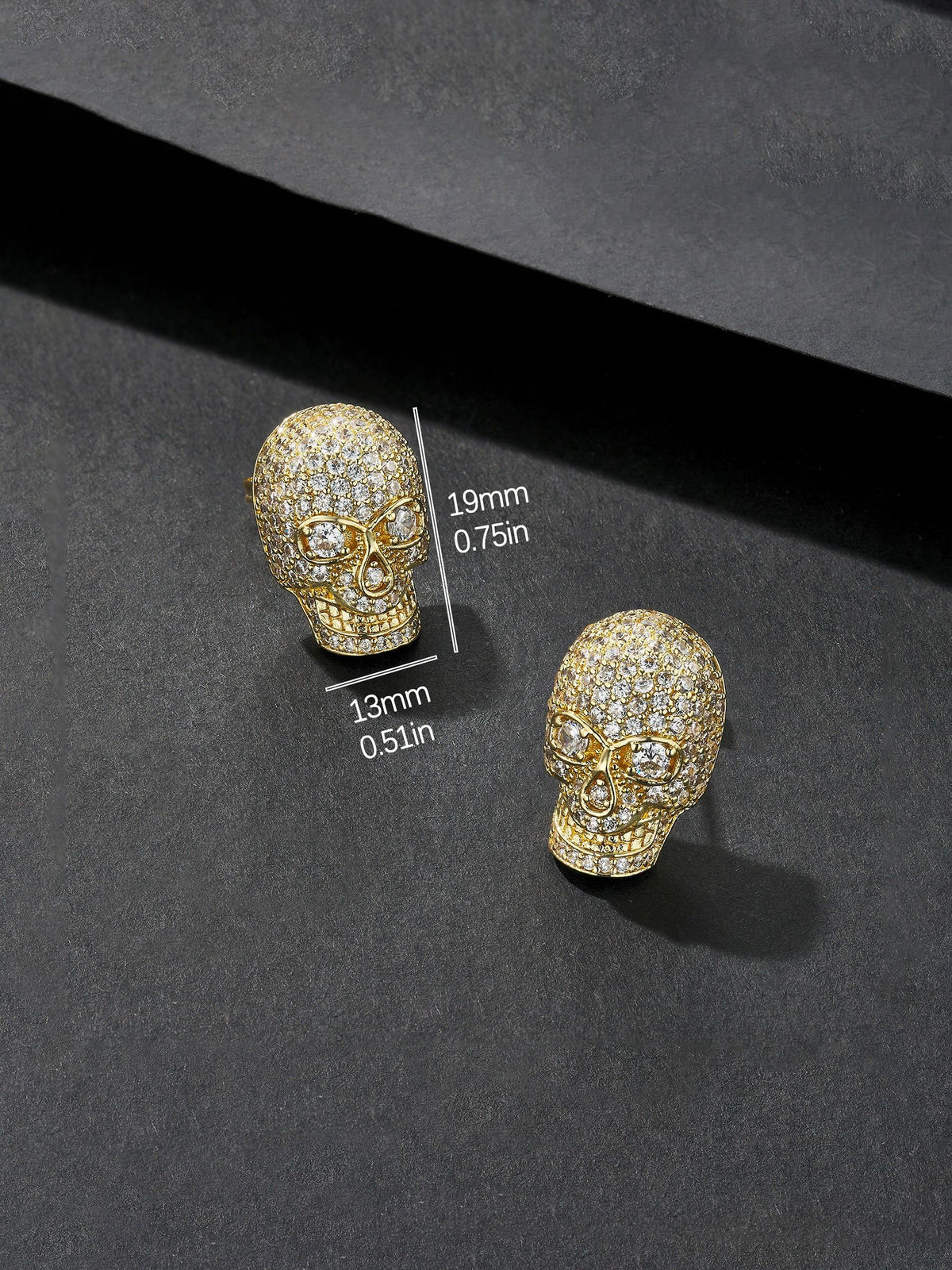 Iced Skull Stud Earrings