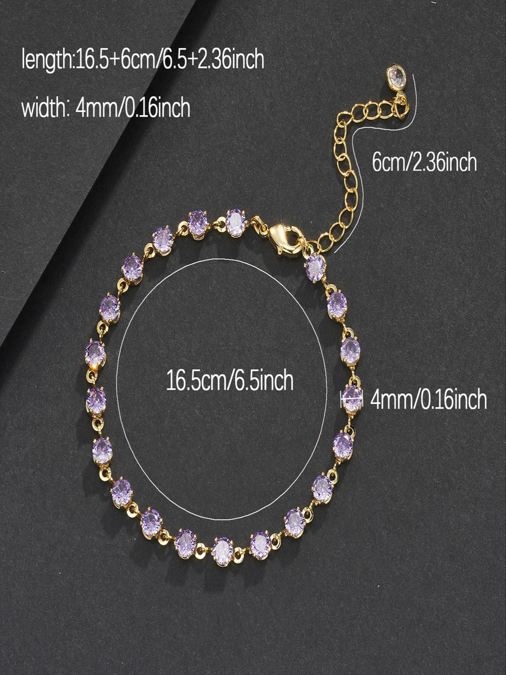 4mm Purple Gemstone Bracelet