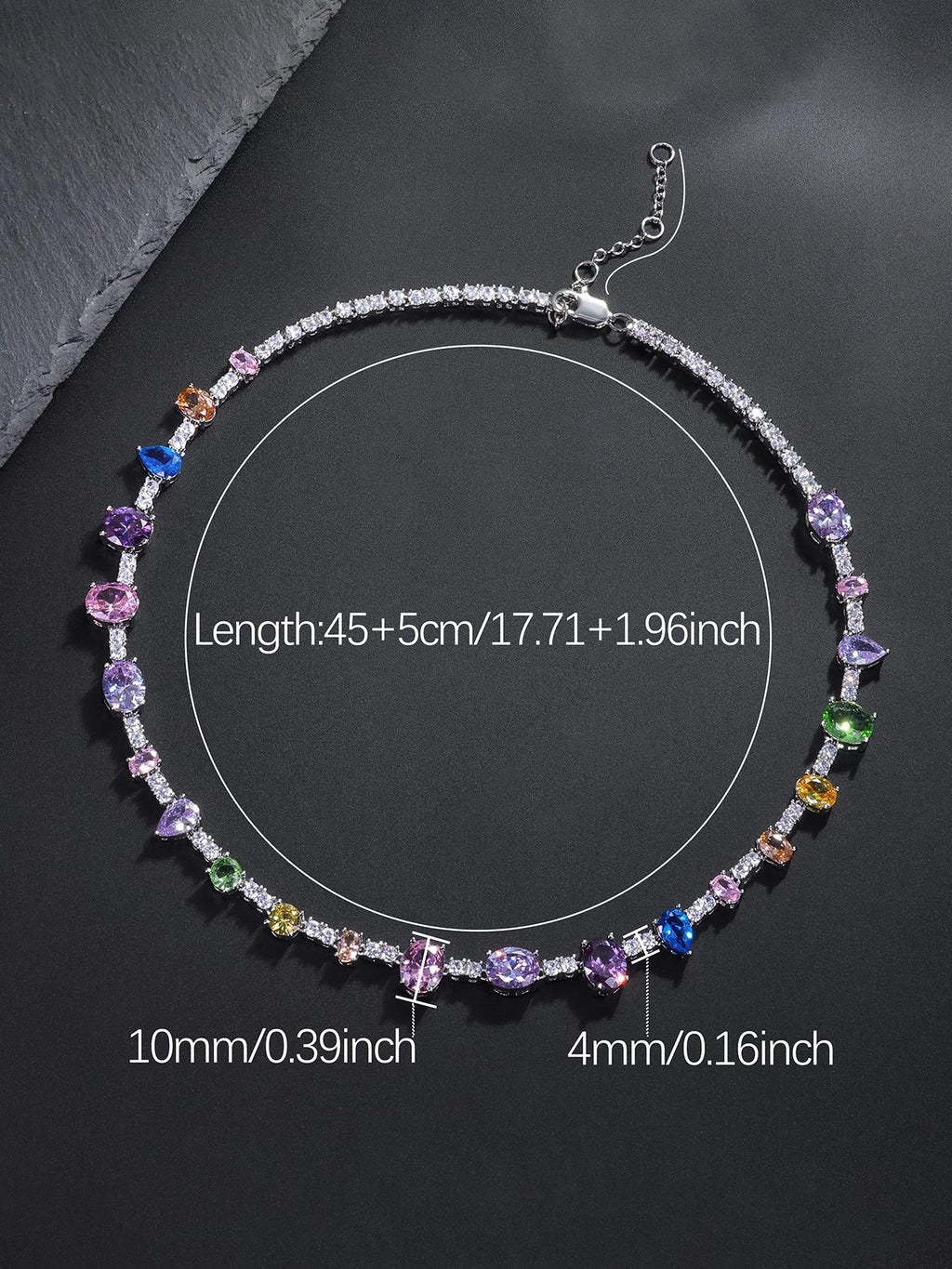 10mm Colored Stone Tennis Chain