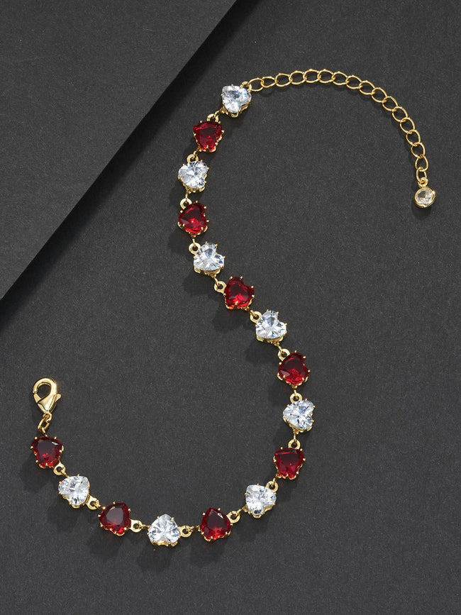 Red Heart CZ Statement Bracelet Main Image