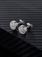 Round Iced CZ Earring Set