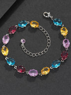7mm Multicolor Oval Gemstone Bracelet