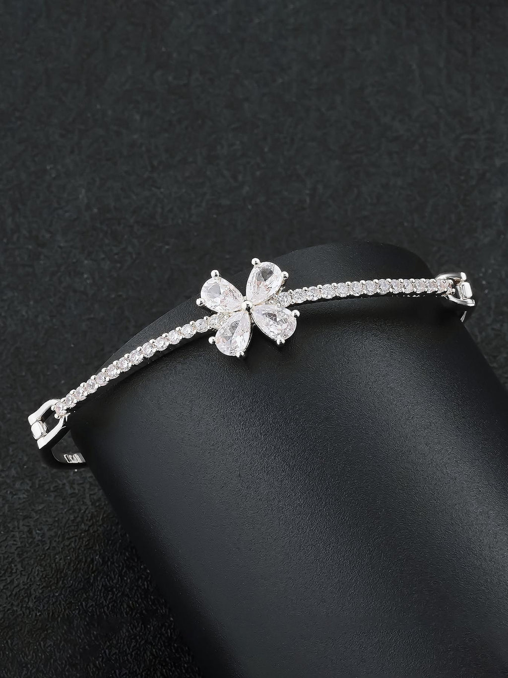 Multicolor Flower CZ Statement Bracelet