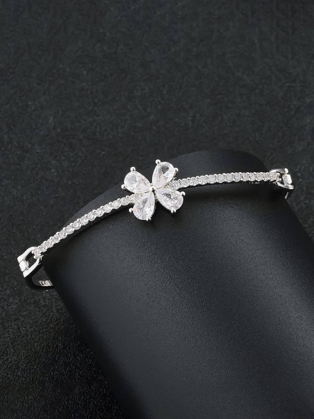 Multicolor Flower CZ Statement Bracelet