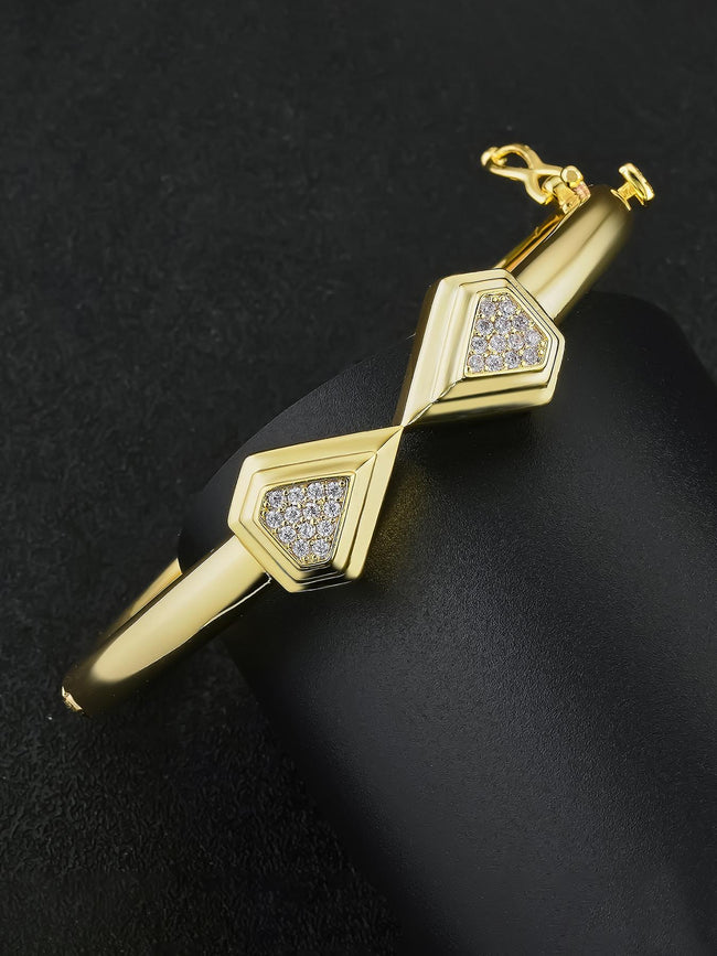 Symmetric Cube Heart CZ Segment Bracelet Main Image