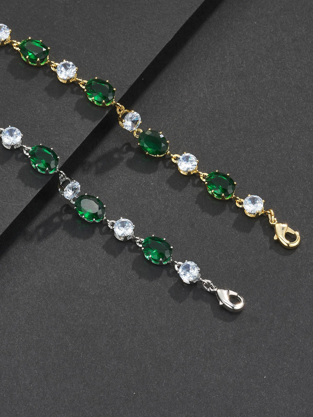 Green Oval Gemstone Bracelet