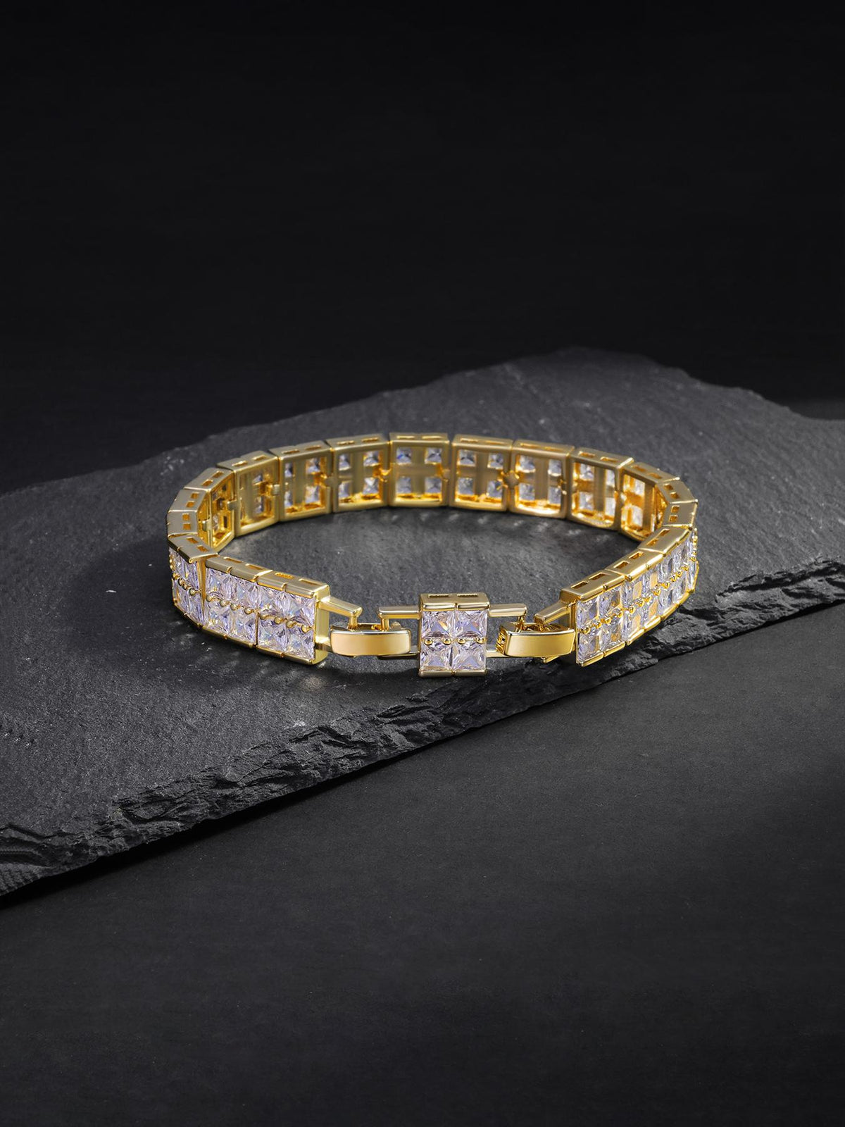 Double Row Cube CZ Bracelet