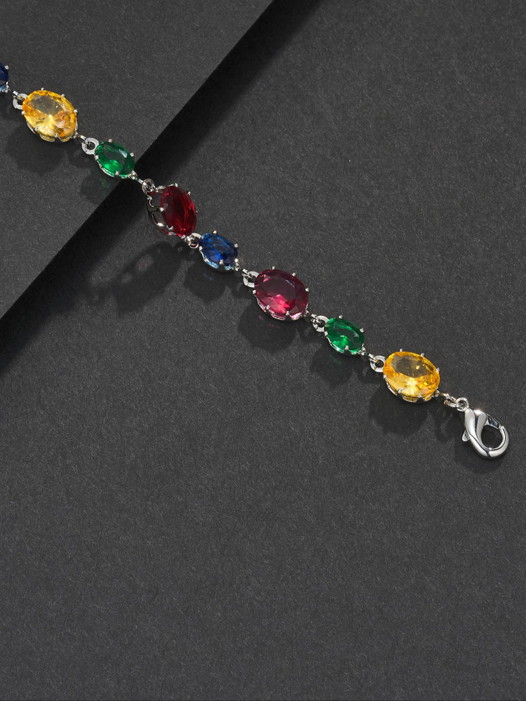 Multicolor Oval Gemstone Bracelet