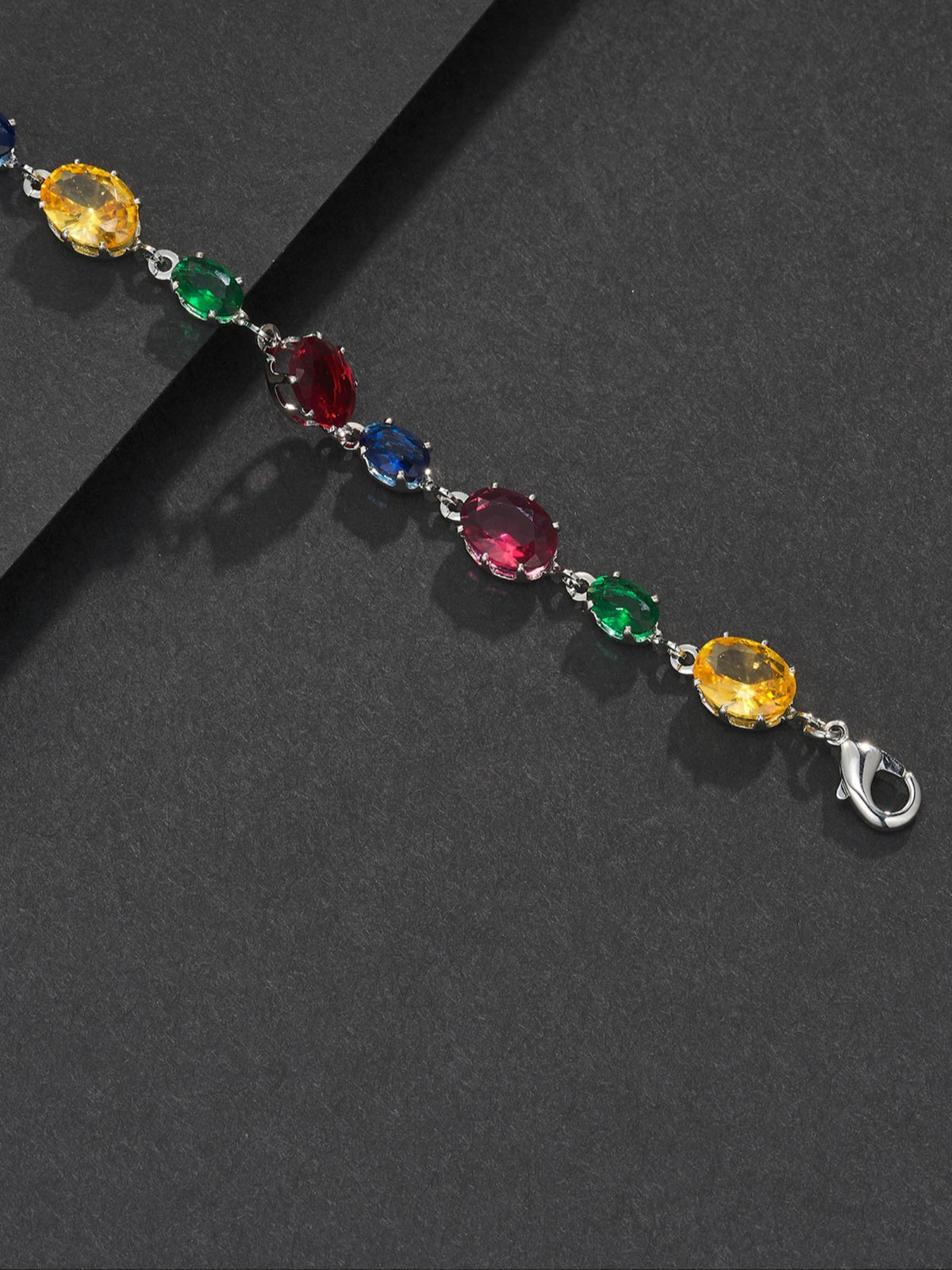 Multicolor Oval Gemstone Bracelet