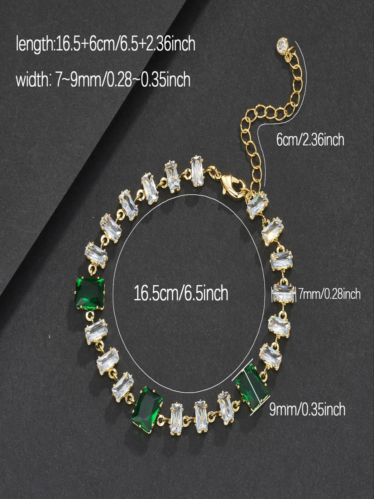 Green Baguette Bracelet