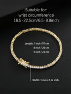 3MM Iced Tennis Bracelet