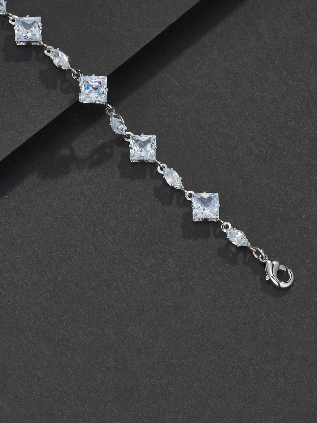 Adjustable Square Couple CZ Bracelet