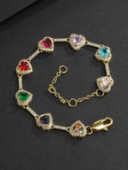 Multicolor Heart CZ Bracelet