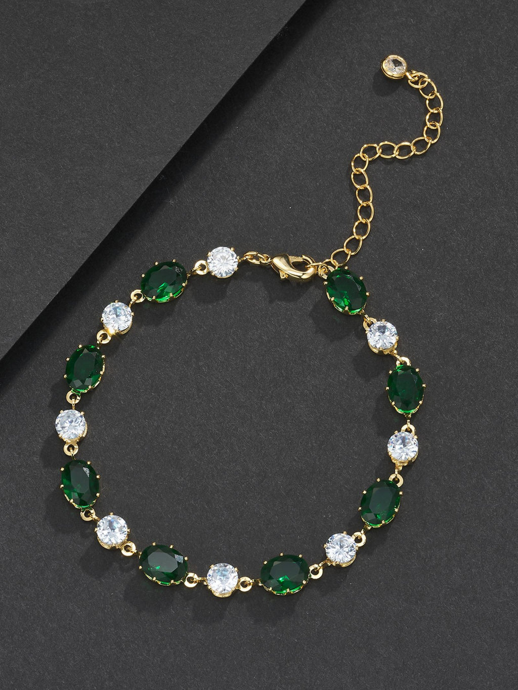 Green Oval Gemstone Bracelet