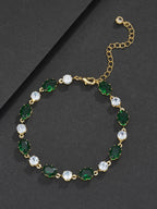 Green Oval Gemstone Bracelet