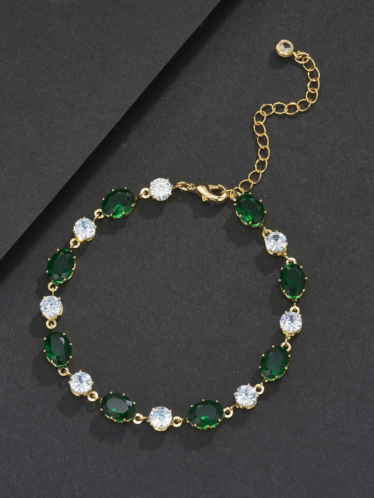 Green Oval Gemstone Bracelet