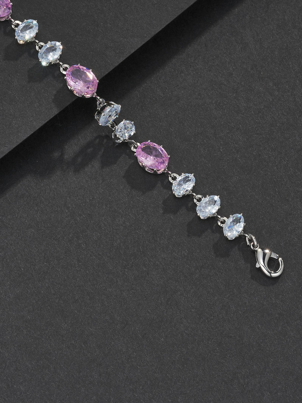 Pink Oval Gemstone Bracelet
