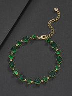 Green Oval Gemstone Bracelet