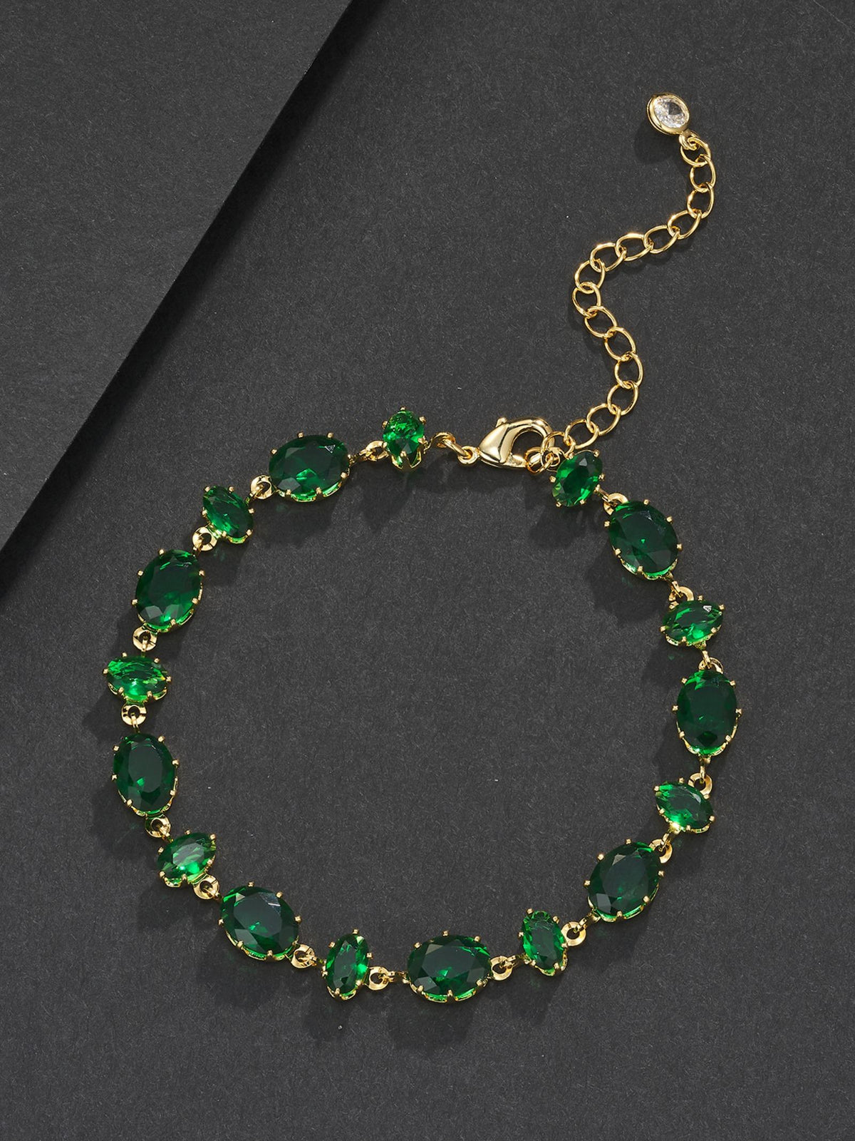 Green Oval Gemstone Bracelet